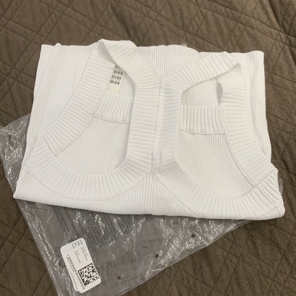 H & M White NWT Rib Knit Top size Large - Picture 14 of 17